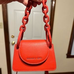 Charles & Keith Chunky Chain Handle Mini Bag - Red